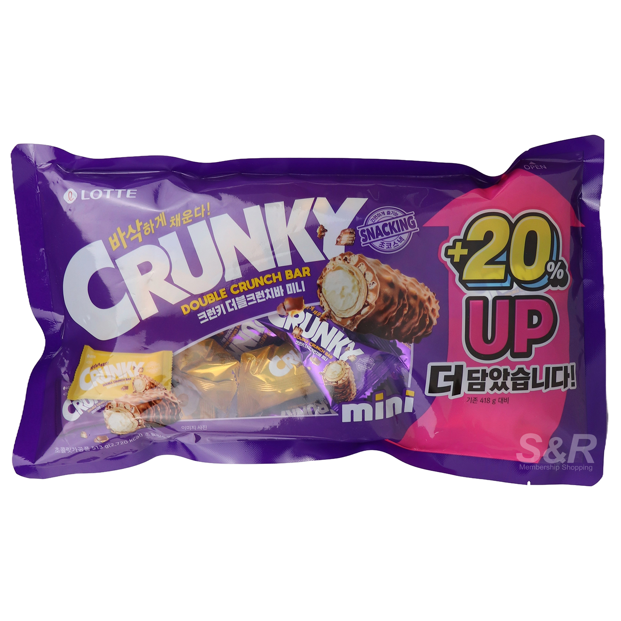 Lotte Crunky Double Crunch Bar 513g Lotte Crunky Double Crunch Bar 513g